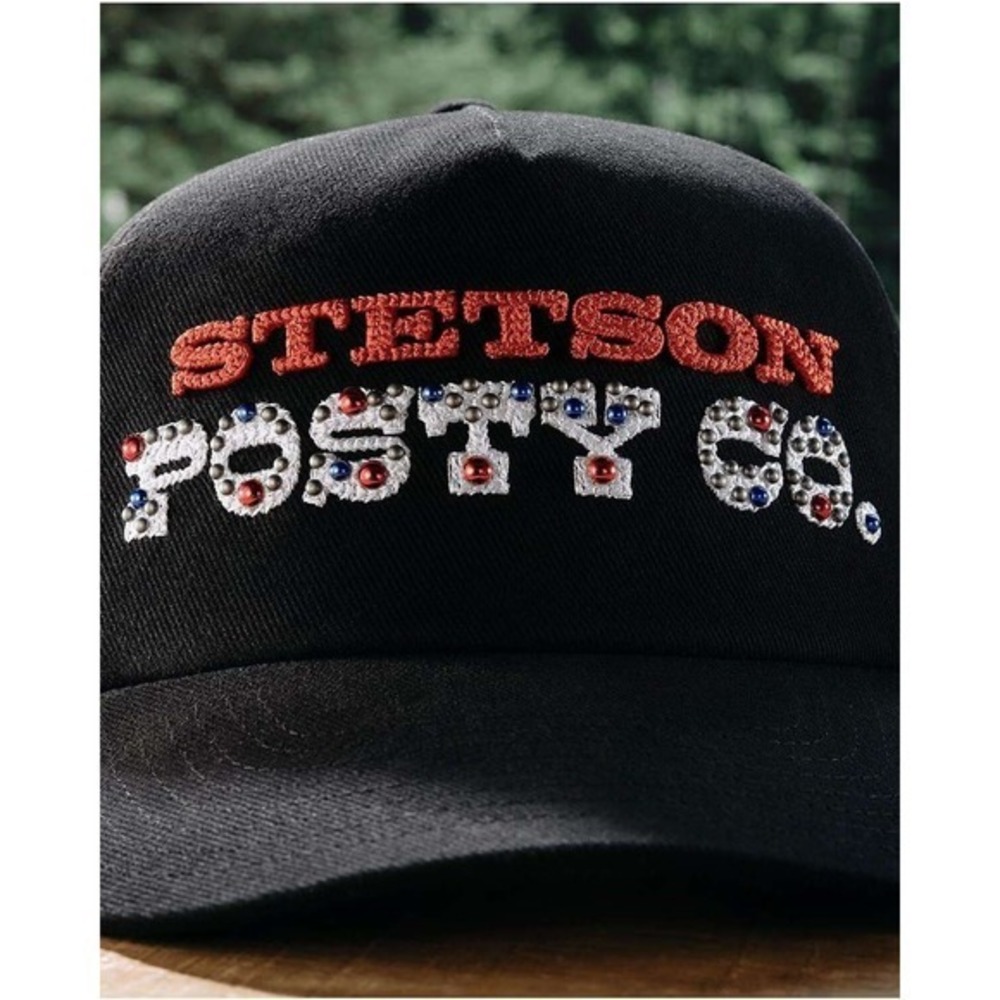 Stetson x Post Malone Black Rhinestone Trucker Hat New Snapback Cap Posty OS NWT